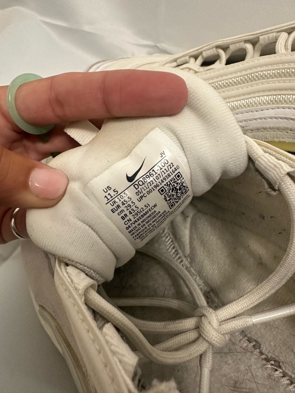 Nike Air Max 97 “White Gum” Sneakers Mens Size 12 - Picture 8 of 8